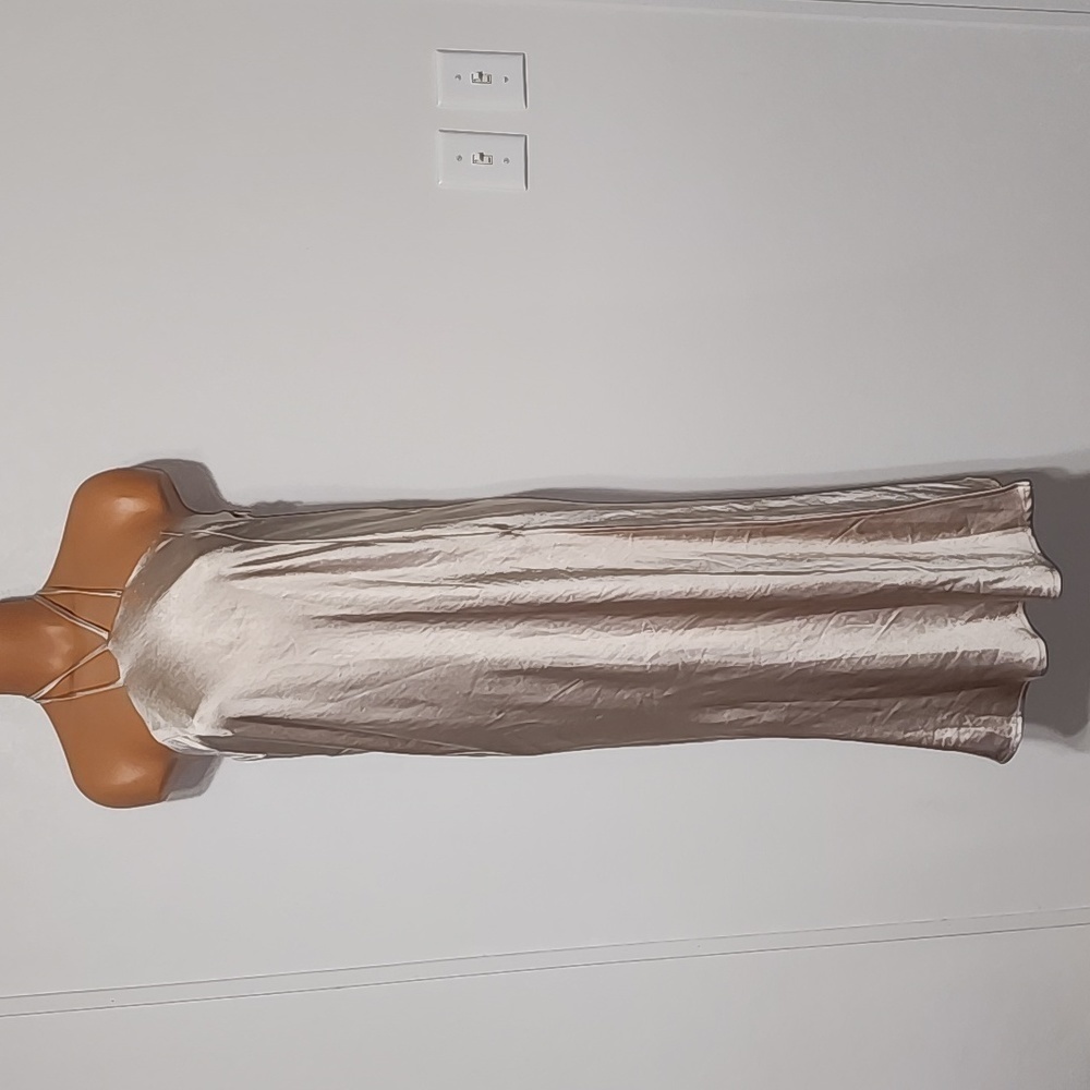 Nasty Gal Halter Satin Slip Dress Champagne Size 10